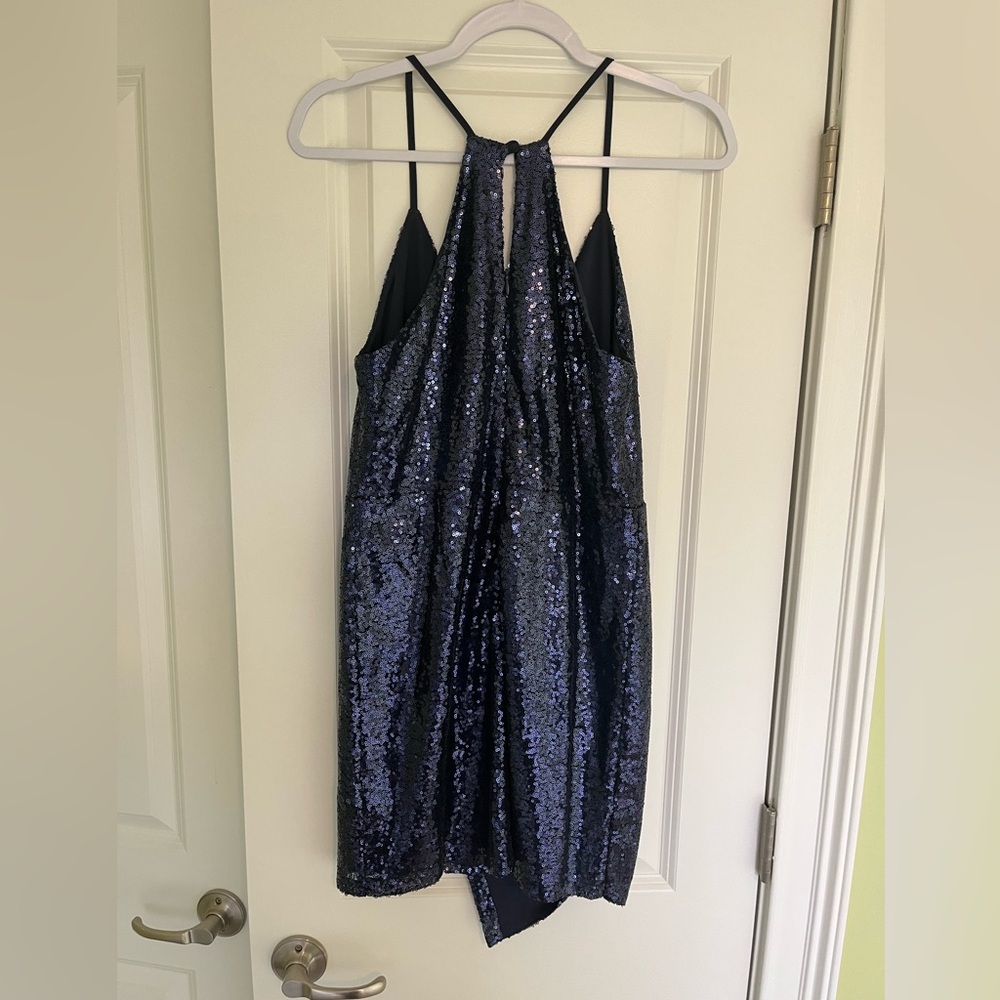 Lulus Navy Sequin Mini Dress - Picture 2 of 3